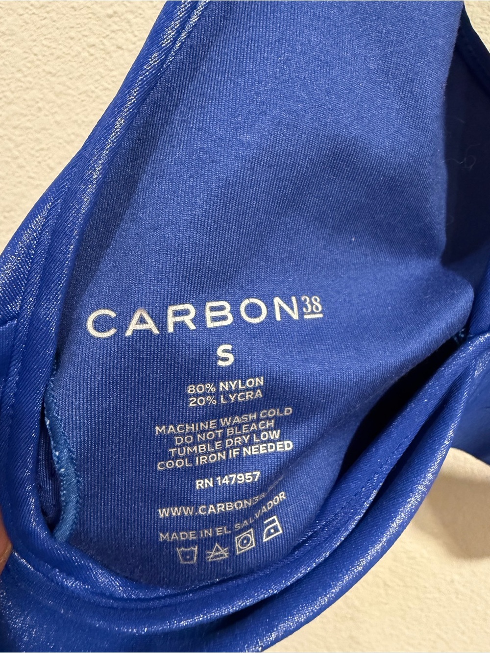 Carbon38 Electric Blue Sports Bra Top - Picture 3 of 6